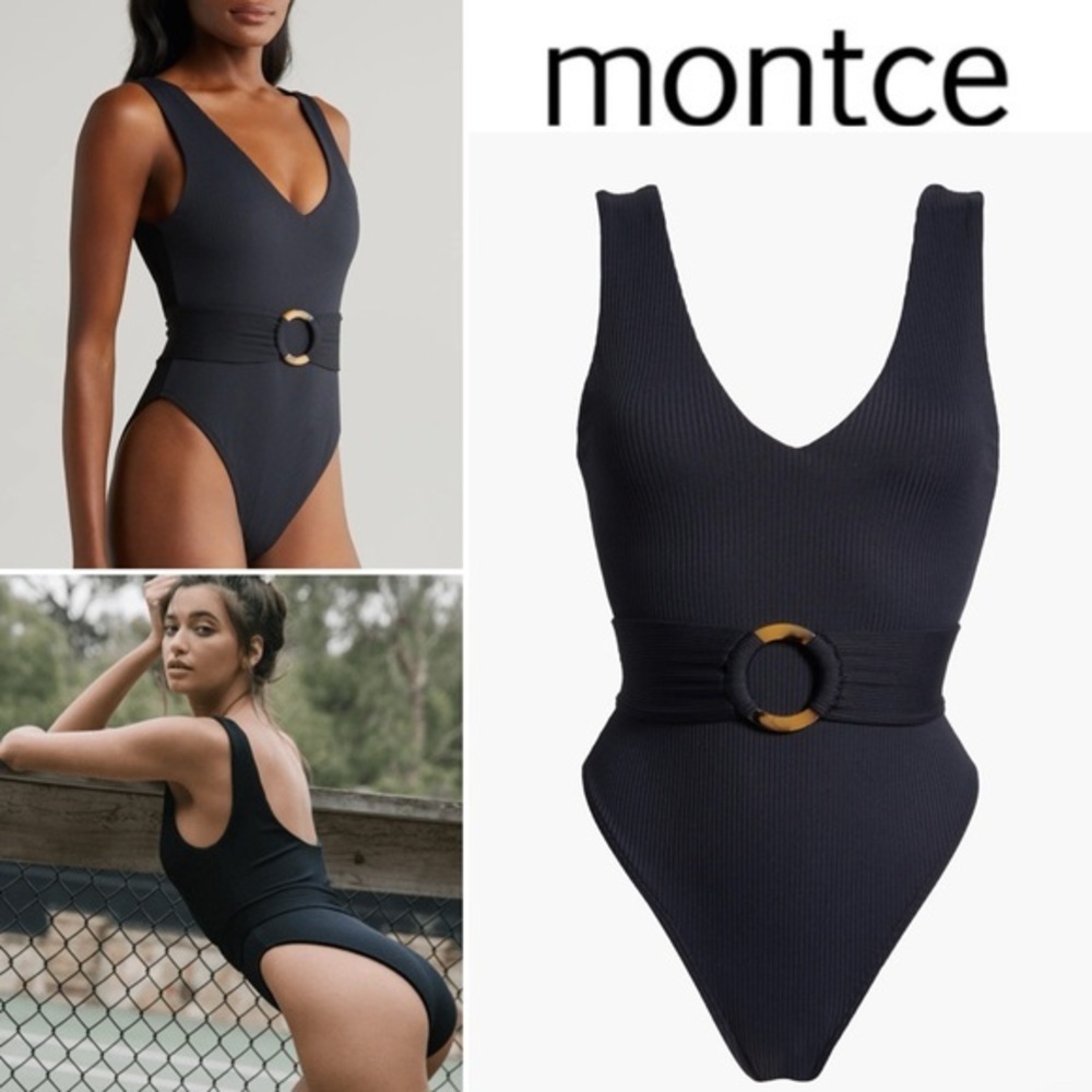 MONTCE Black Rib Kim One-Piece sz S NWT 218$